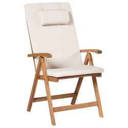 Zestaw 2 krzeseł ogrodowych z poduszkami JAVA PREMIUM Drewno akacjowe Jasnobeżowy Zestaw 2 krzeseł ogrodowych z poduszkami JAVA PREMIUM Drewno akacjowe Jasnobeżowy