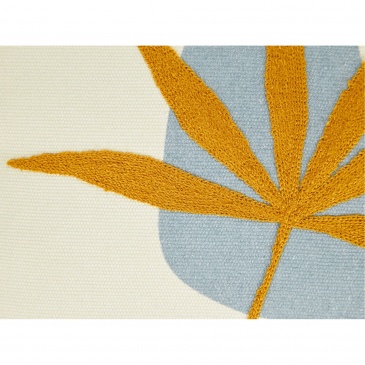 Zestaw 2 poduszek dekoracyjnych haftowany liść 45 x 45 cm pomarańczowy DAVALLIA