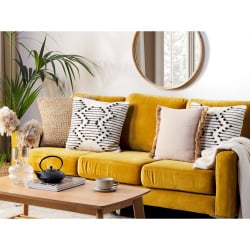 Zestaw 2 poduszek dekoracyjnych MYRTUS Bawełna 45 x 45 cm Beżowy Wzór geometryczny