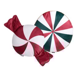 Zestaw 2 poduszek dekoracyjnych TWIRL TREATS Welur 55 x 55 cm 40 x 40 cm Kolorowy Wzór świąteczny