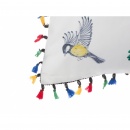 Zestaw 2 poduszek dekoracyjnych w ptaki 45 x 45 cm wielokolorowy MALLOW