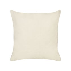 Zestaw 2 poduszek plumeria bawełna 45 x 45 cm napis haft beżowy Zestaw 2 poduszek plumeria bawełna 45 x 45 cm napis haft beżowy