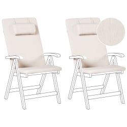 Zestaw 2 poduszek siedziskowych/oparciowych JAVA/AMANTEA PREMIUM 50 x 70 cm Jasnobeżowy