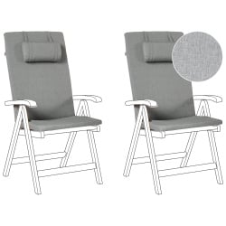 Zestaw 2 poduszek siedziskowych/oparciowych JAVA/AMANTEA PREMIUM 50 x 70 cm Szary melanż