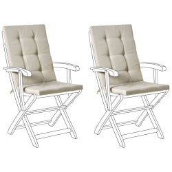 Zestaw 2 poduszek siedziskowych/oparciowych MAUI PREMIUM Beżowoszary