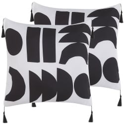 Zestaw 2 poduszek wzór geometryczny liriope 45 x 45 cm czarno-biały