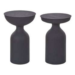 Zestaw 2 stolików pomocniczych COTA/TENJO Metal Czarny