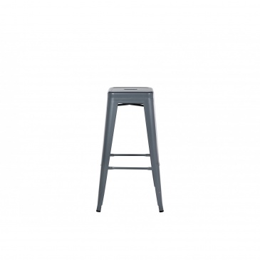 Zestaw 2 krzeseł barowych srebrne wysokość 76 cm CABRILLO