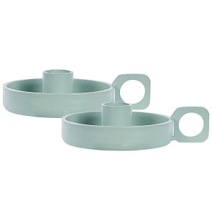 Zestaw 2 świeczników chorio metal 4 cm miętowy Zestaw 2 świeczników chorio metal 4 cm miętowy