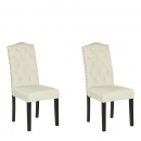 Zestaw 2 tapicerowanych krzeseł do jadalni kremowych SHIRLEY