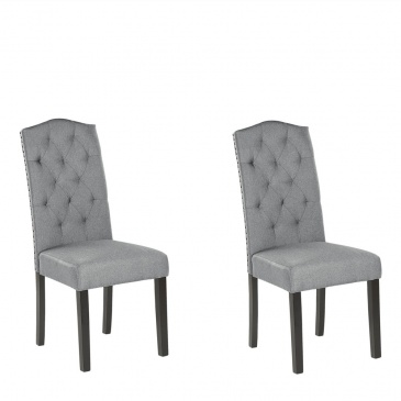 Zestaw 2 tapicerowanych krzeseł do jadalni szarych SHIRLEY