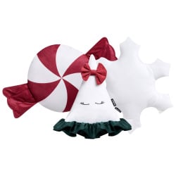 Zestaw 3 poduszek dekoracyjnych NOELNEST Welur 30 x 35 cm 40 x 40 cm Kolorowy Wzór świąteczny