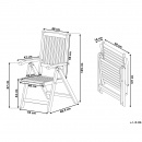 Zestaw 6 krzeseł ogrodowych drewnianych z grafitowymi poduszkami JAVA