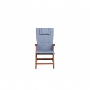 Zestaw 6 krzeseł ogrodowych drewnianych z niebieskimi poduszkami TOSCANA