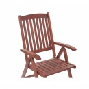 Zestaw 6 krzeseł ogrodowych drewnianych z poduszkami czerwonymi TOSCANA