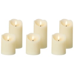 Zestaw 6 świec LED AMOREA 10/15 cm Złamana biel