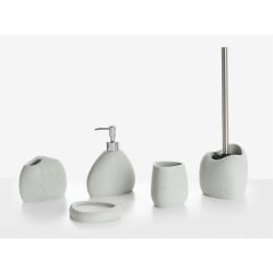 Zestaw akcesoriów łazienkowych 5 elementów COATA Jasnoszary Zestaw akcesoriów łazienkowych 5 elementów COATA Jasnoszary
