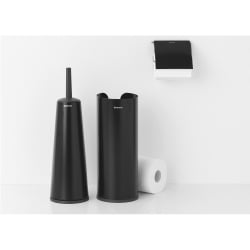 Zestaw akcesoriów toaletowych (szczotka, uchwyt na napier, pojemnik na papier)- Czarny matowy