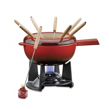 Zestaw do fondue serowego, dla 8 os., 2,0 l, żeliwo, czerwony