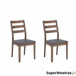 Zestaw do kuchni 2 krzesła brązowo-szare Paolina