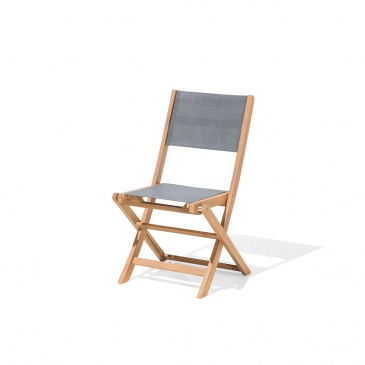 Zestaw do ogrodu 2 krzesła drewniane textilene ciemnoszare CESANA