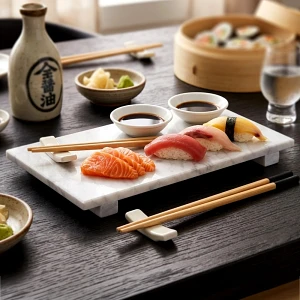 Zestaw do sushi marmurowy 9 el. Zestaw do sushi marmurowy 9 el.