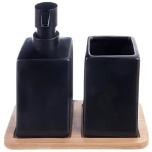 Zestaw łazienkowy dolomitowy czarny 3 el.