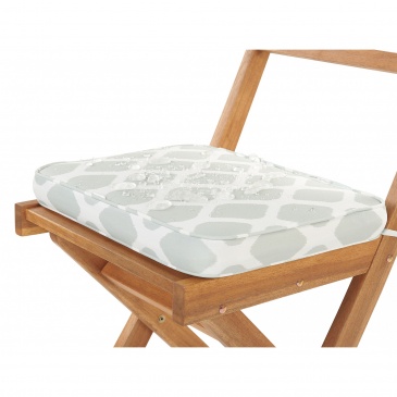 Zestaw mebli balkonowych drewniany jasny z poduszkami miętowymi FIJI