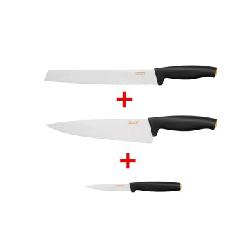 Zestaw noży kuchennych 3 szt. Fiskars Functional Form czarny - POLSKA DYSTRYBUCJA
