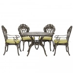 Zestaw ogrodowy stół i 4 krzesła brązowy SAPRI