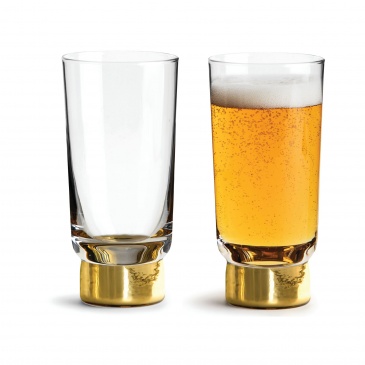 zestaw pozłacanych szklanek do piwa, 2szt., 0,33 l, wys. 14,5 cm