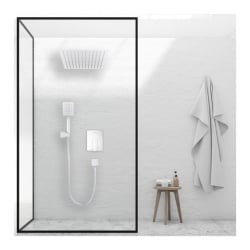 Zestaw prysznicowy podtynkowy panel bateria chrom z deszczownicą 30 cm - Yoka