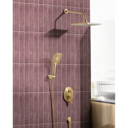 Zestaw prysznicowy podtynkowy z deszczownicą CANAIMA Złoty Zestaw prysznicowy podtynkowy z deszczownicą CANAIMA Złoty