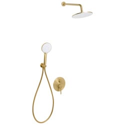 Zestaw prysznicowy podtynkowy z deszczownicą PUELO Złoty
