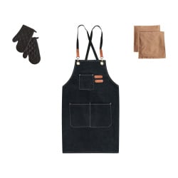 Zestaw tekstyliów kuchennych RAPHANUS Czarny