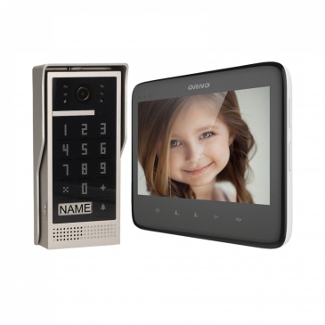 Zestaw wideodomofonowy bezsłuchawkowy, kolor,  LCD 7", z szyfratorem, natynkowy, czarny, DICO