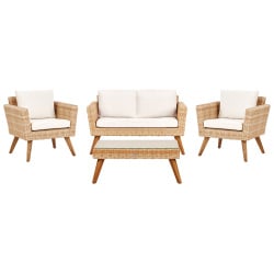 Zestaw wypoczynkowy vittoria technorattan złamana biel dla 4 osób